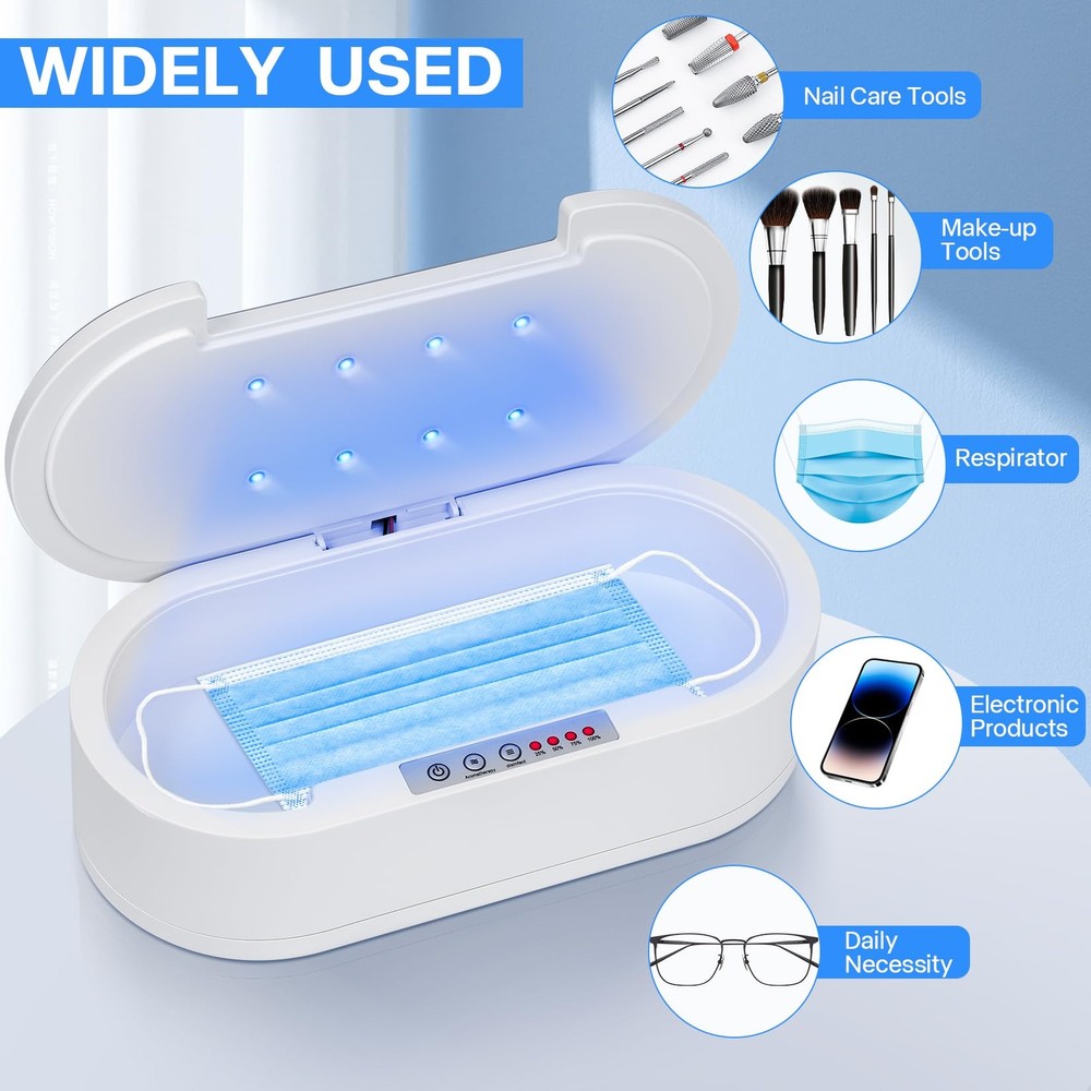 Nail Tools Sterilizer,Multi-function Blue Light Aromatherapy Cleaning Sterili...