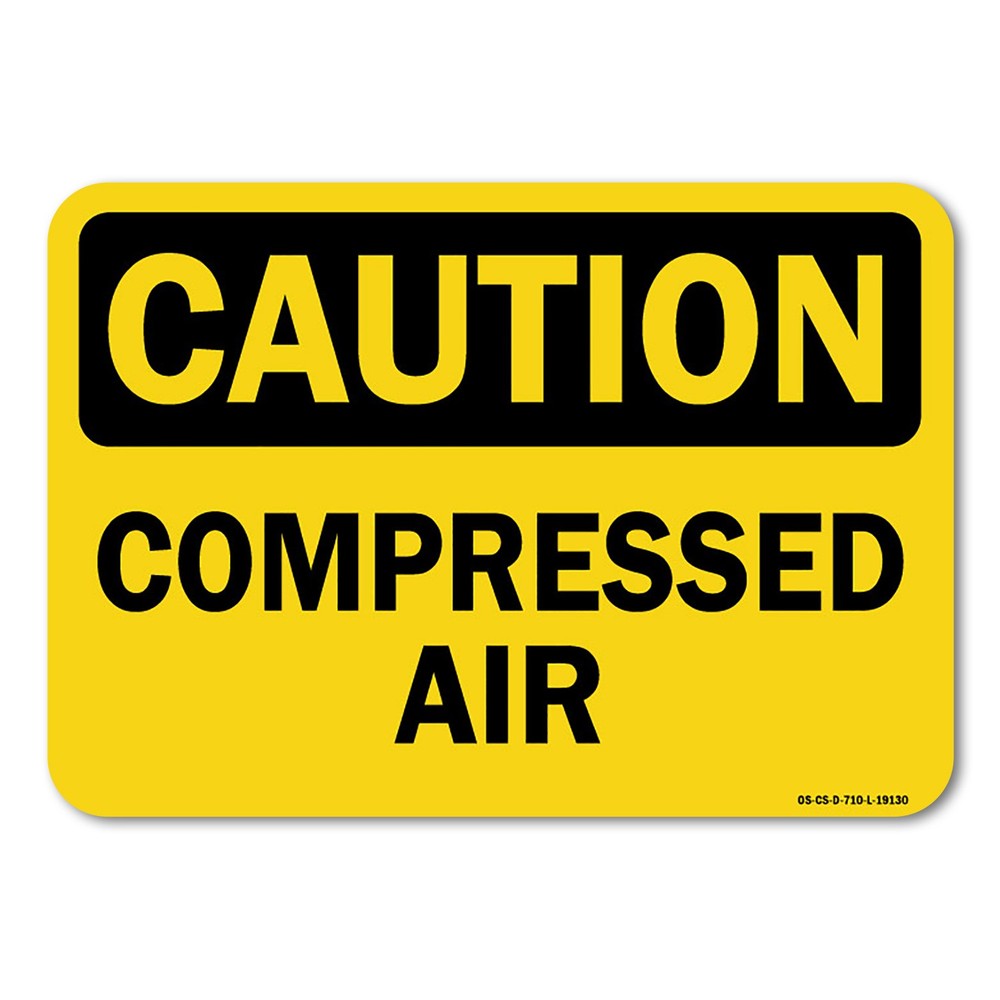 Compressed Air ANSI Caution Sign Metal Plastic Decal