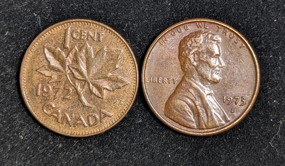 1972 Canada 1 Cent Circulated KM# 59.1 Brown