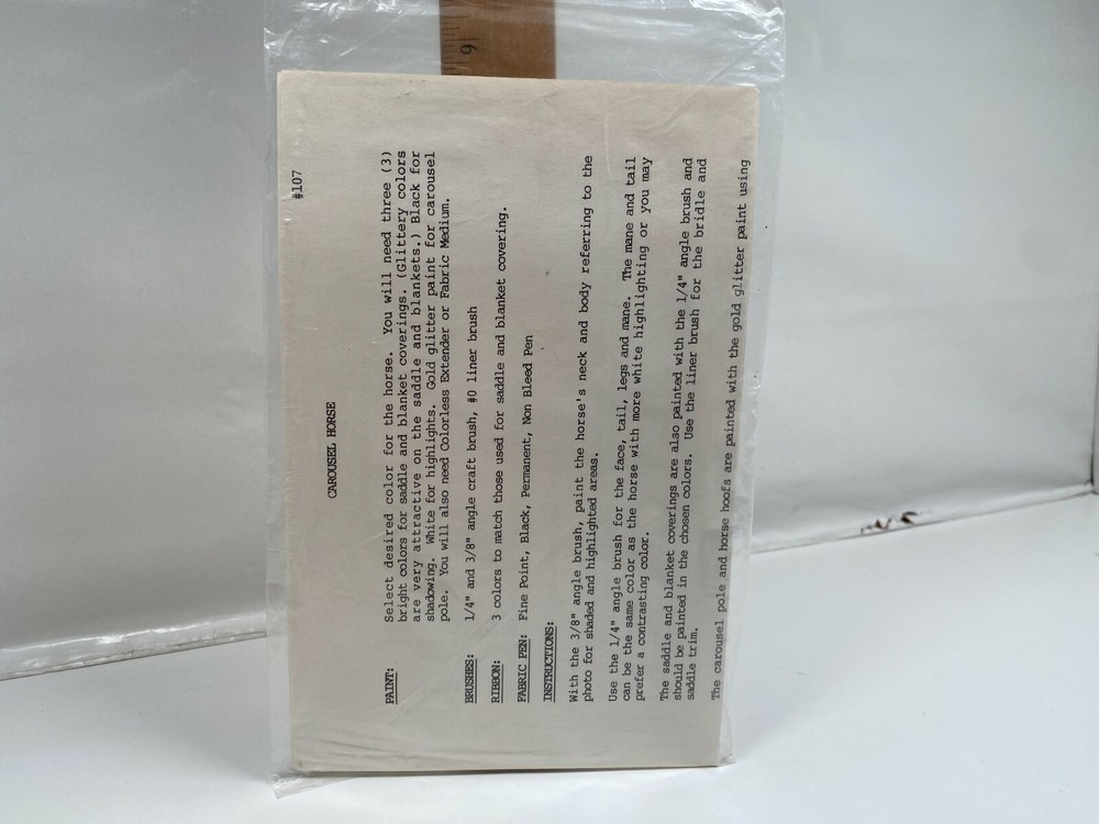 Pattern By Gayle Iron On Carousel Horse Pattern #107