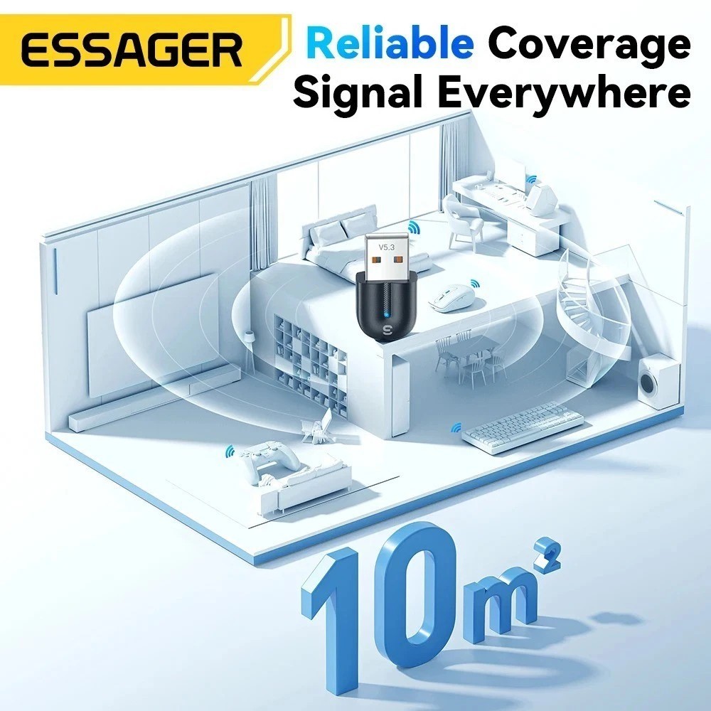 USB Bluetooth 5.3 Adapter Aux Audio Receiver Transmitter For PC Speaker Laptop