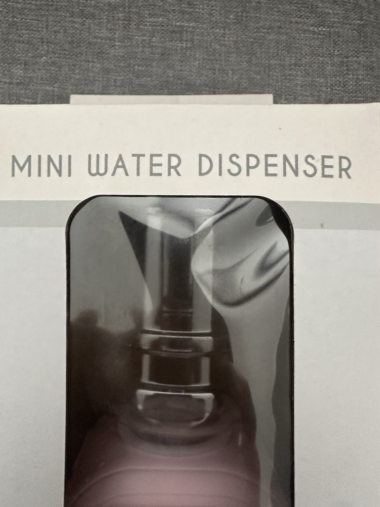 Mini Water Dispenser Pink 180mL Top Loading Countertop with Cup