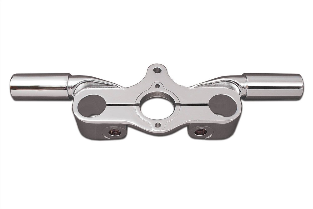 V-Twin 49-0944 Spring Fork Top Triple Tree Inline Chrome