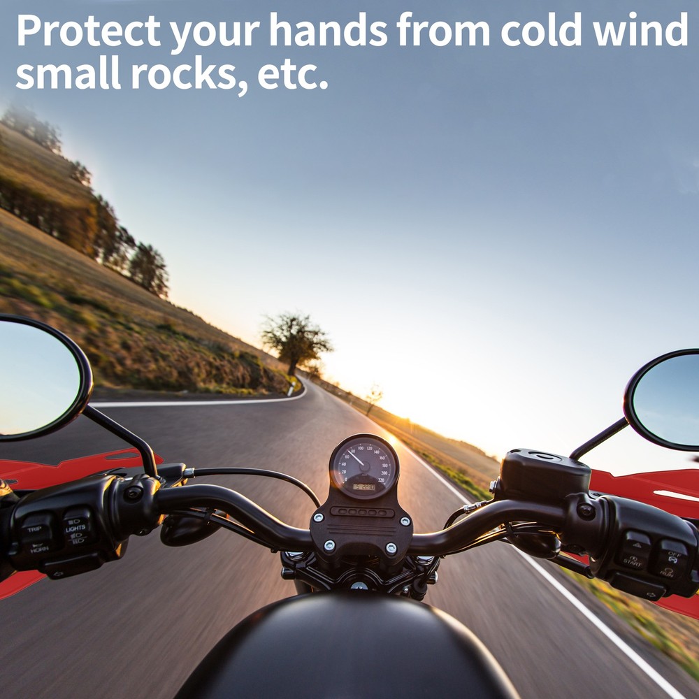 Motorcycle Handlebar Hand Guard with Coffin Cut Red