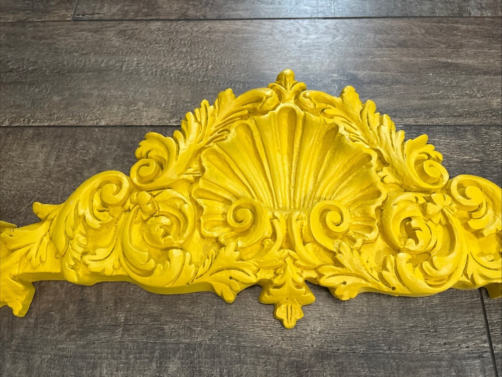 Decorative Valence Center Accent with Leaf & Shell Scrolls for Wall Window Door