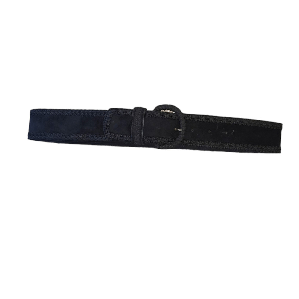 Bass Black Genuine Suede Omega 4814 Statement Belt