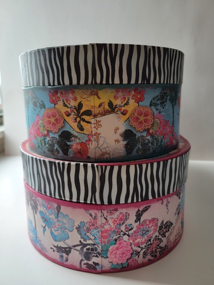 Punch Studio Set Of Nesting Decorative Storage Boxes Nice!