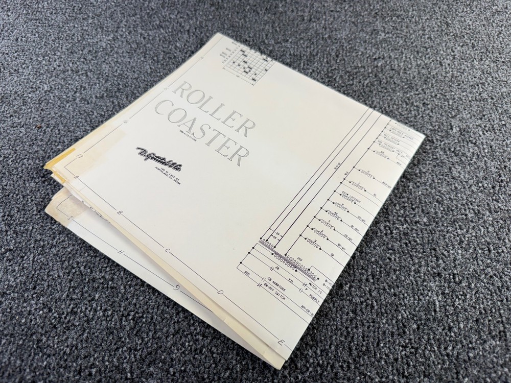 Gottlieb Roller Coaster Pinball Machine Game Manual Schematics ORIGINAL