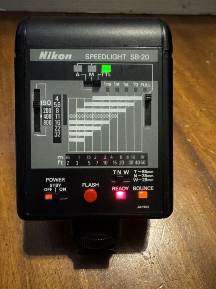 Nikon Speedlight SB-20 Shoe Mount Flash TESTED WORKING