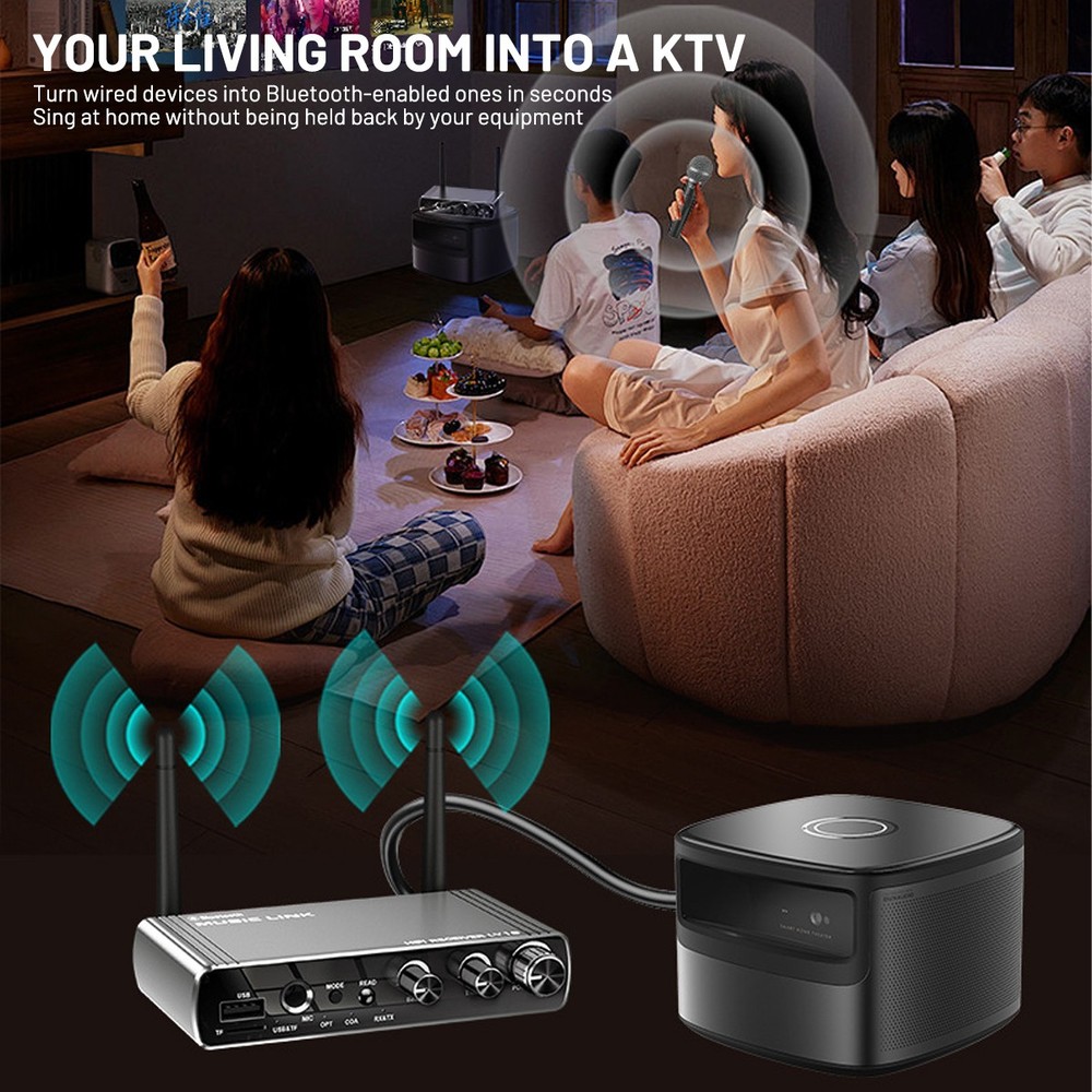 Bluetooth 5.4 Audio Transmitter Receiver Optical Coaxial Plug-Play For TV/PC/PS4