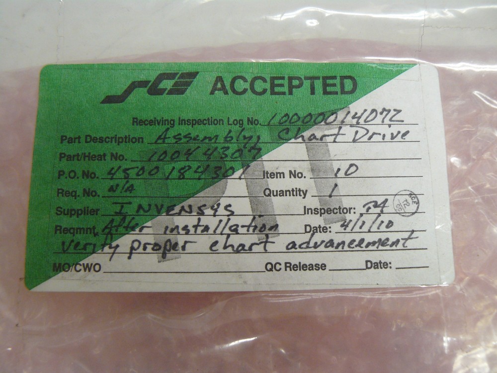 INVENSYS 10044307 CHART DRIVE ASSEMBLY NEW