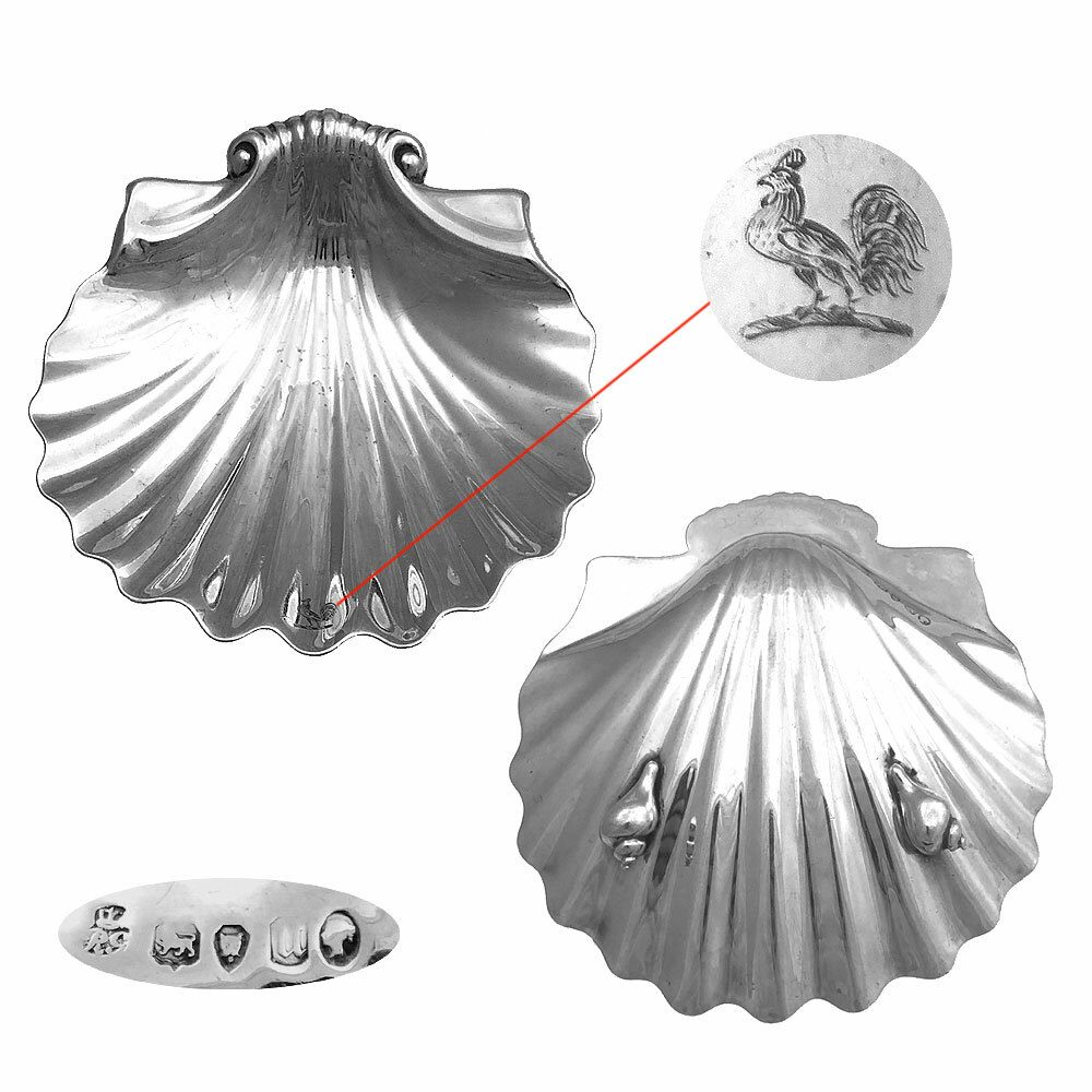 Pair of Victorian Silver Butter Shells Garrard 1875