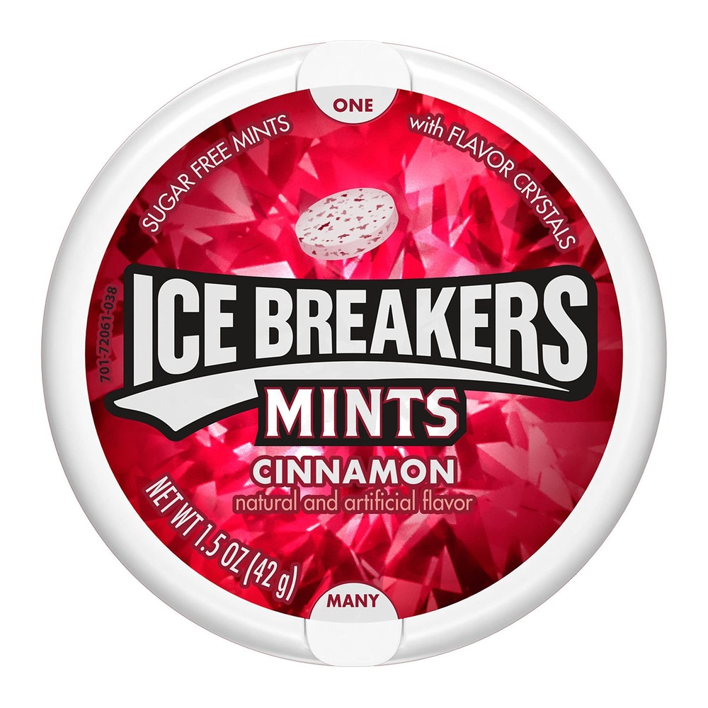 ICE BREAKERS Cinnamon Sugar Free Breath Mints Tins, 1.5 oz (8 Count)