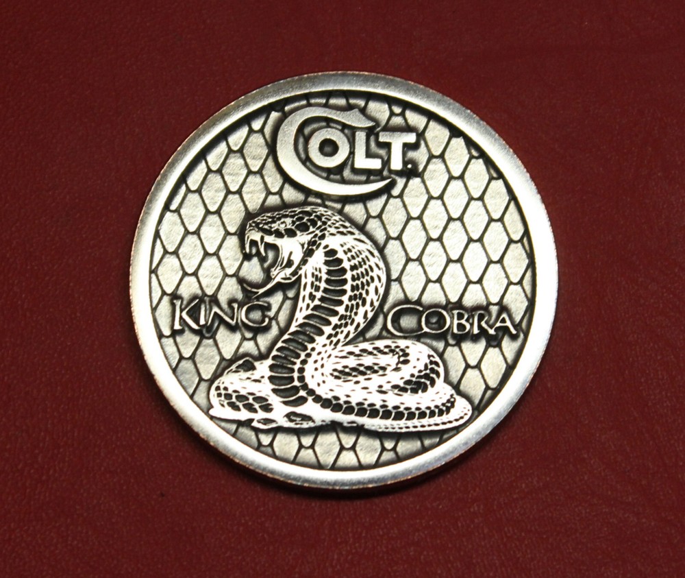 Colt Firearms King Cobra Display Case Nickel Medallion