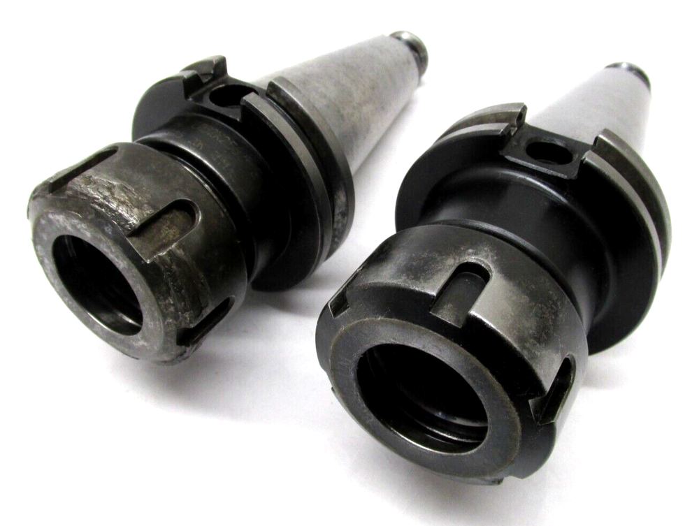 2 ER32 COLLET CHUCK TOOL HOLDERS w/ CAT40 SHANKS