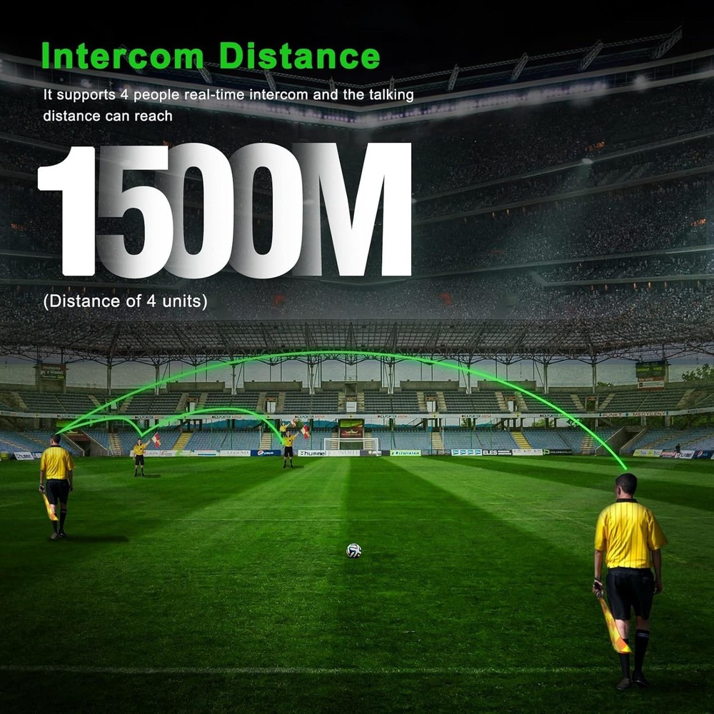 Bluetooth Football Soccer Referee Intercom Conmmunication System for 4 User