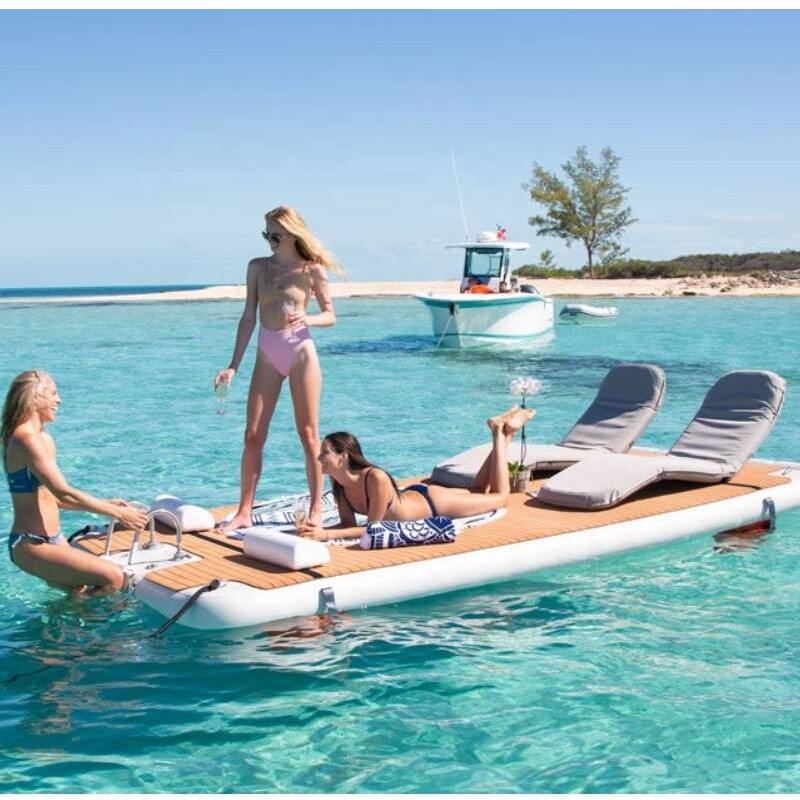 Inflatable Floating Dock Inflatable Floating Mat Water Platform for Lake Pool