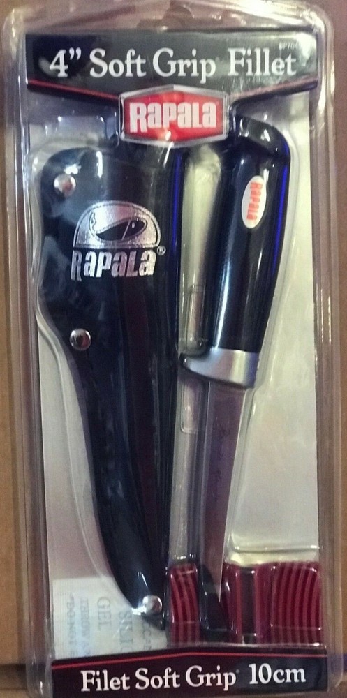 RAPALA SOFT GRIP FILLET KNIFE 4" WITH SINGLE STAGE SHARPENER BP704SH1