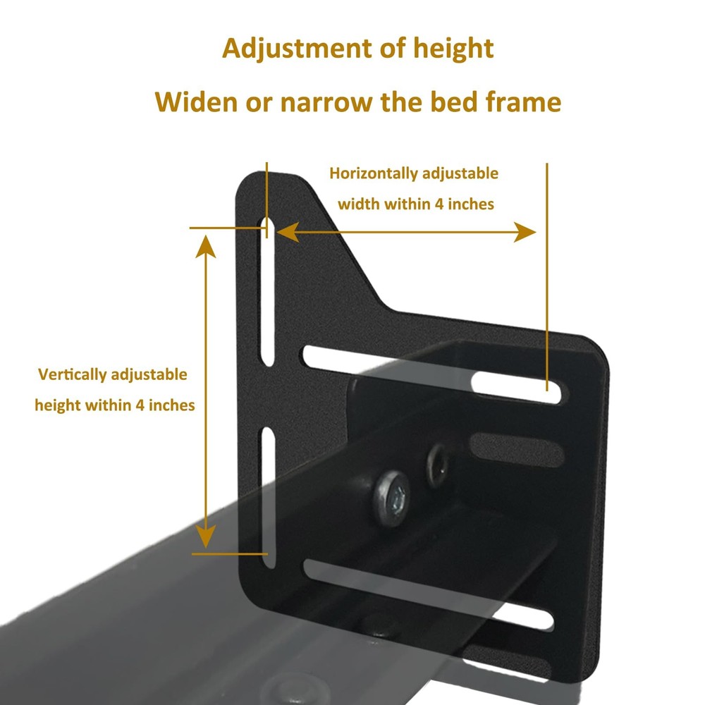 VANROUG 2 Pcs Bed Frame Brackets for Headboard, Adapter Black