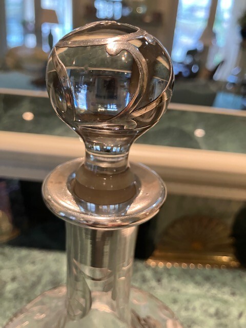 Vintage Silver Overlay Liquor Decanter
