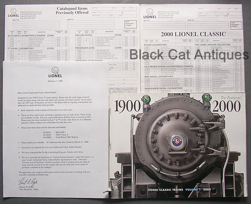 Original 2000 Lionel Centennial Model Trains & Accessories Catalog & Order Forms