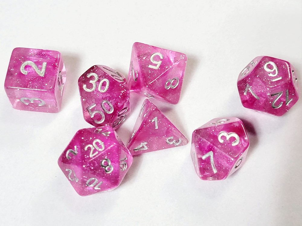 Glam Rocks 7 Dice Set RPG Polyhedral DND Dungeons Dragons Pathfinder d20