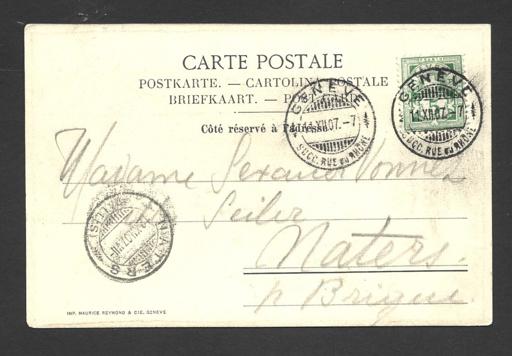 Switzerland 1907 postcard. ref A396