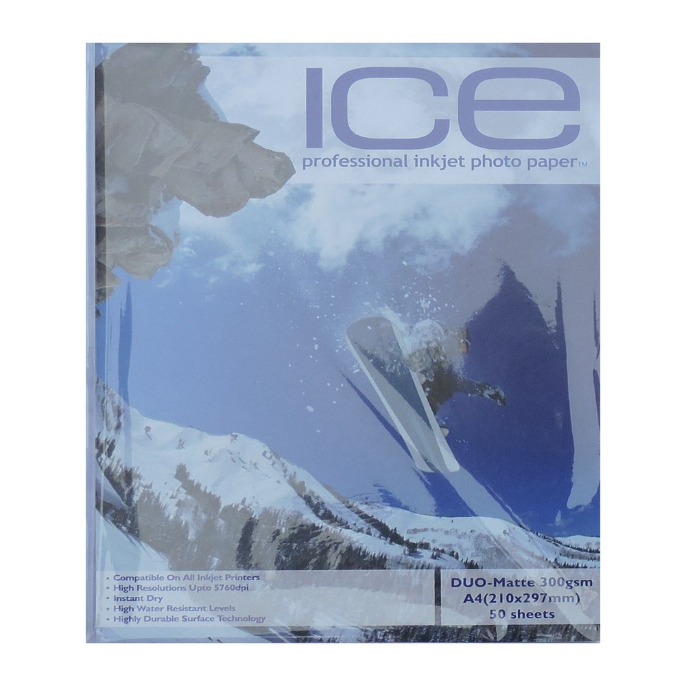 100 Sheets ICE A4 300gsm Double Sided Matte