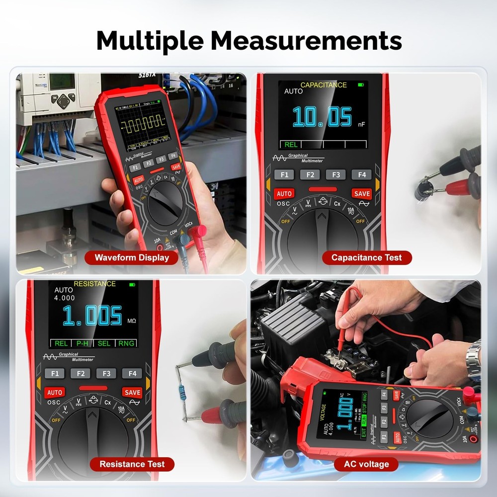 2-in-1 Handheld Oscilloscope Multimeter - 1MHz Bandwidth 2.5MS/s Sampling Rat...
