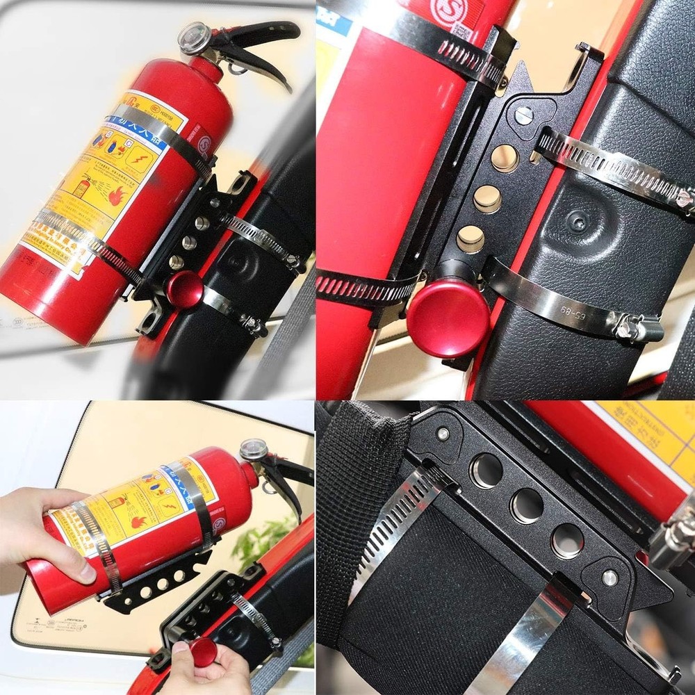 Quick Release Adjustable Aluminum Roll Bar Fire Extinguisher Holder Mount Com...