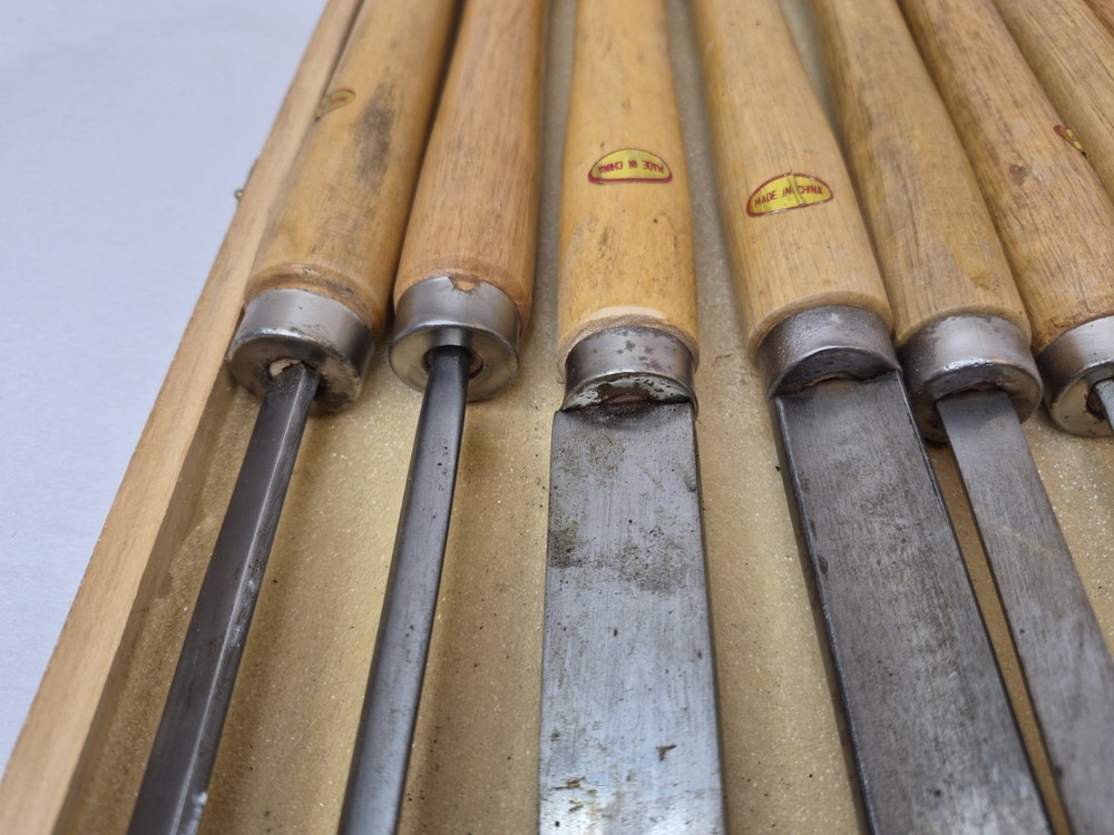 Wisdom 8 Piece Wood Lathe Chisel Set With Case