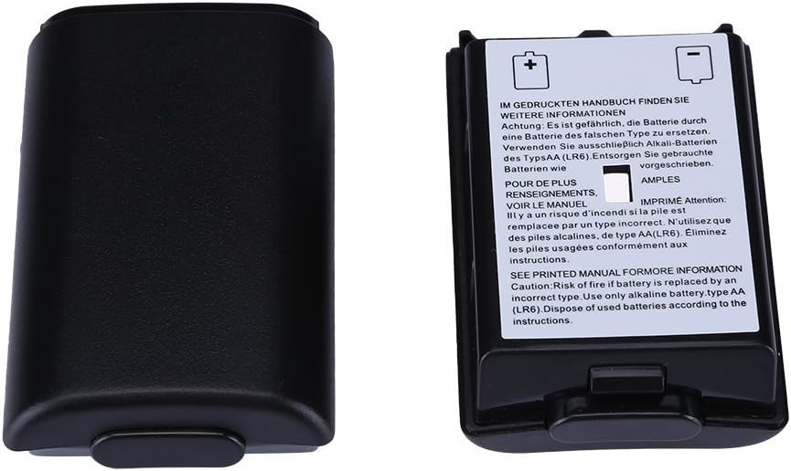 2X Black Battery Pack Cover Shell Case Kit for Xbox 360 Wireless Controller B...