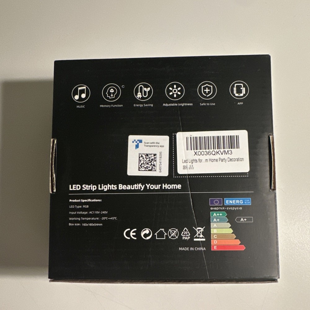 RGB Multicolor LED Light Strip Indoor Music Sync App Control Dimmable Remote