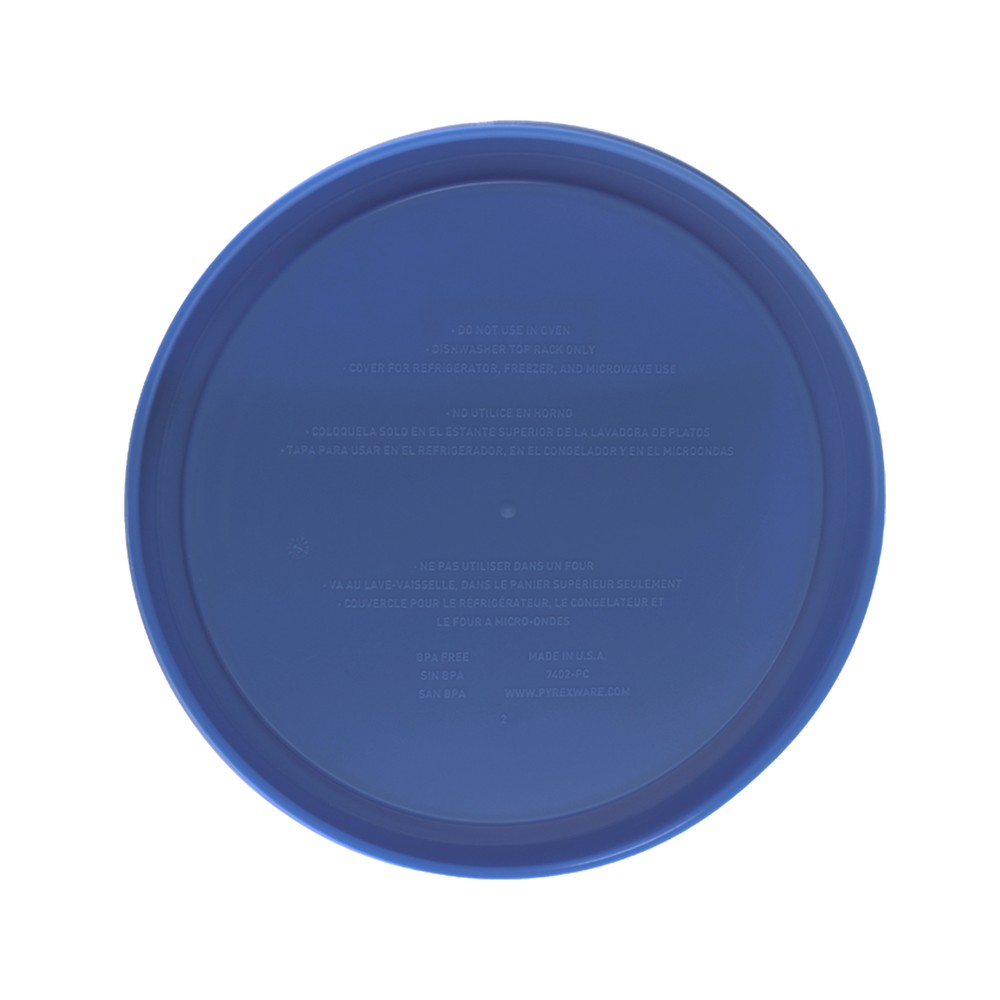 Pyrex 7402-PC Amparo Blue Round Plastic Food Storage Replacement Lid (2-Pack)
