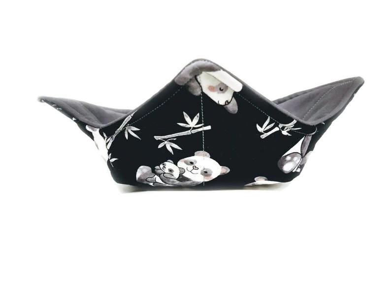 Panda Bamboo cotton reversible microwavable soup bowl holder