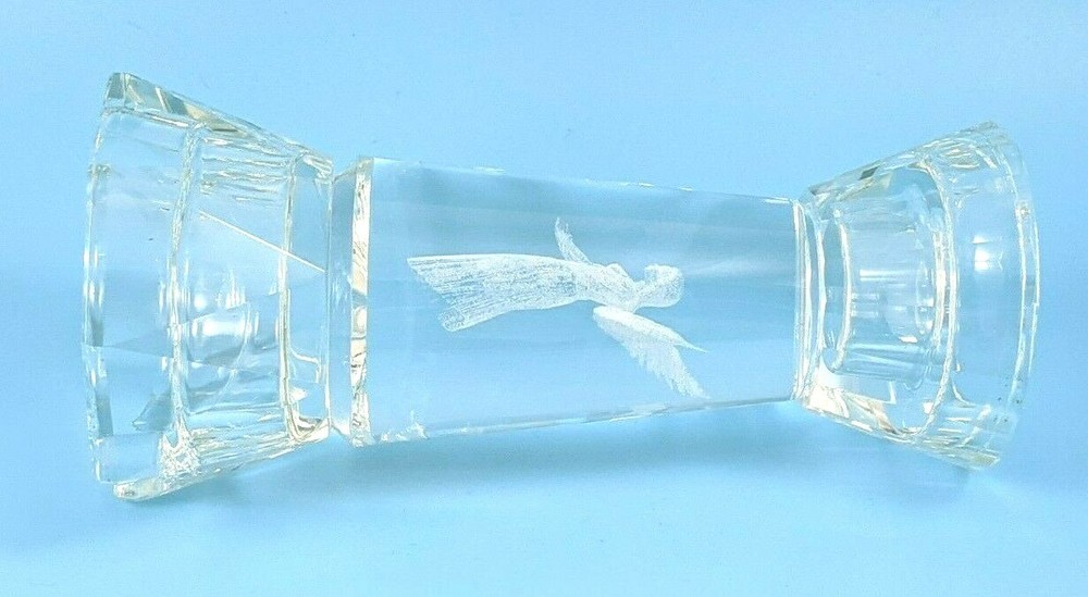 Cut Crystal Laser Angel Candle Holder Light Up Base
