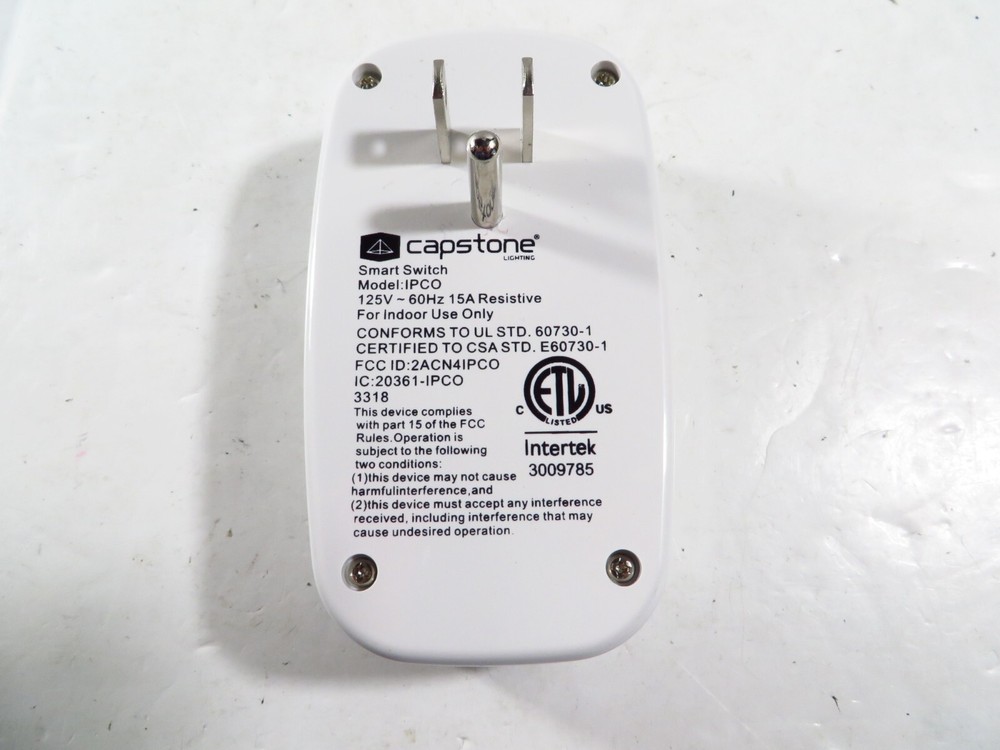 Capstone Lighting Smart Switch Plug IPCO, FREE 2-3 Day Ship!!!