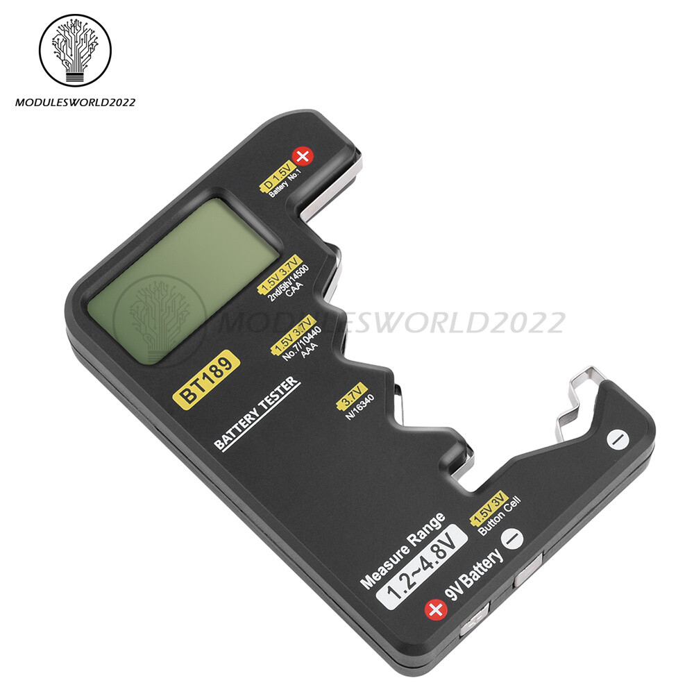 Digital Battery Tester Checker Electricity Indicator Universal AA, AAA 9V Button