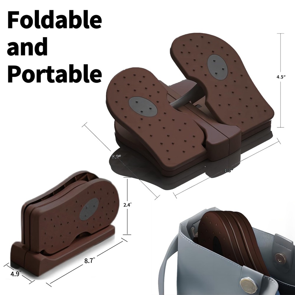 Mini Foldable Leg Exerciser Portable Foot Pedal Exercise Machine Under Desk S...