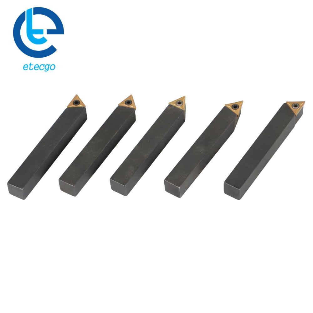 Carbide Indexable Turning Tool Bit With Carbide Inserts 5 PACK 3/8"