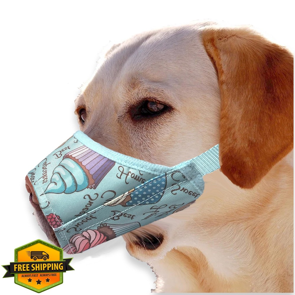 Soft Nylon Dog Muzzle XS Light Blue Prevent Biting