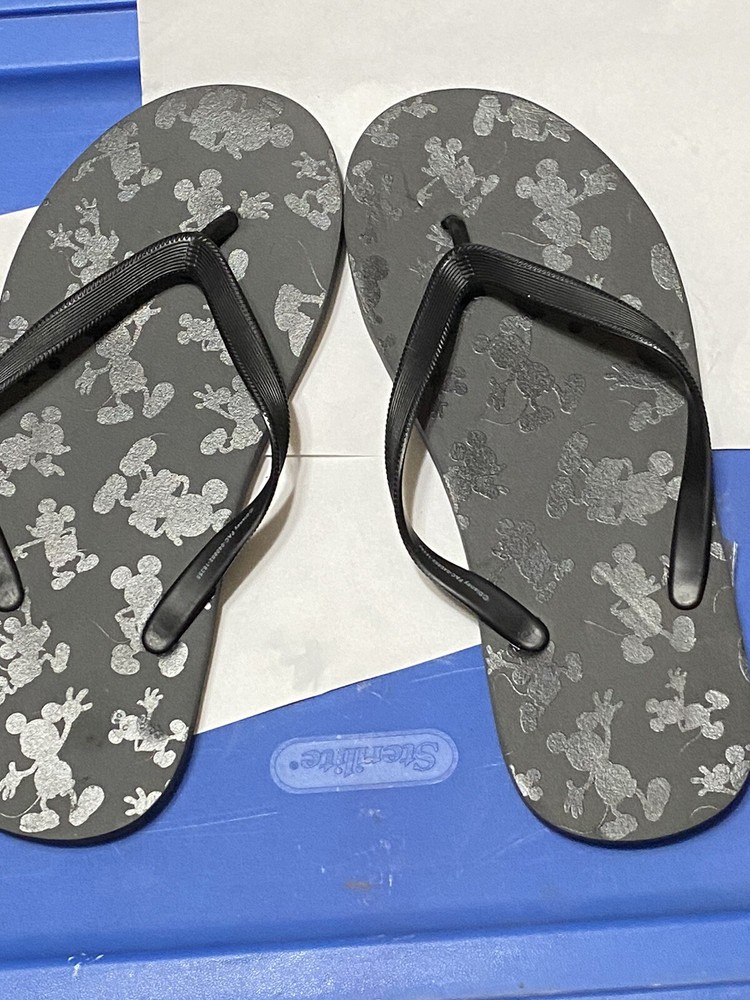 Mickey Mouse Black Size 11 Flip Flops