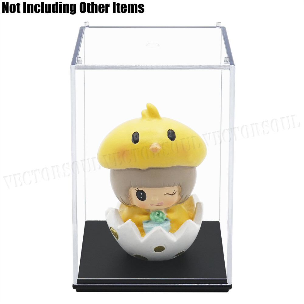 US Clear Acrylic Perspex Display Box Case 3.9" H Plastic Base Protection Figures