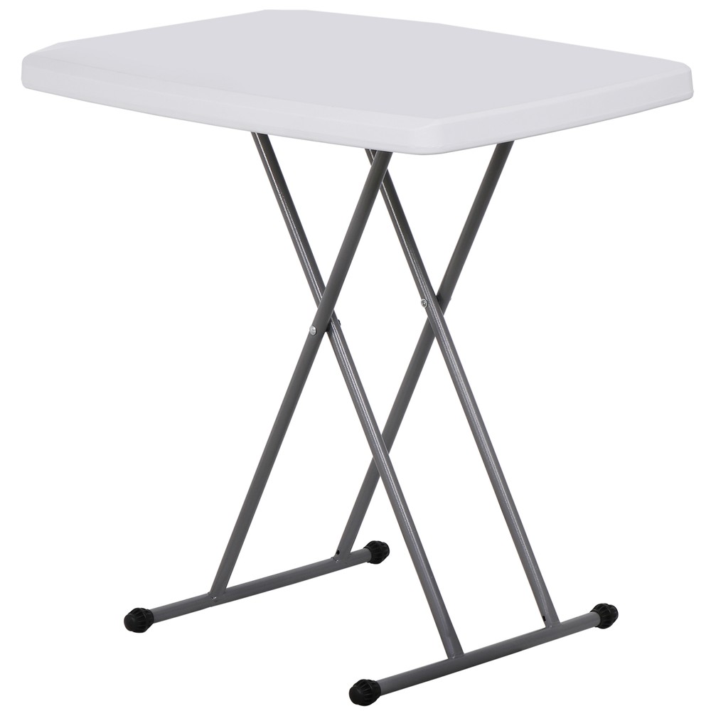 30" Adjustable Folding Laptop Table TV Tray White Table Writing Table Card Table