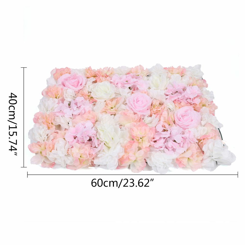 Artificial Rose Silk Flower Wall Panel Wedding Party Backdrop Decor 60cmX40cm