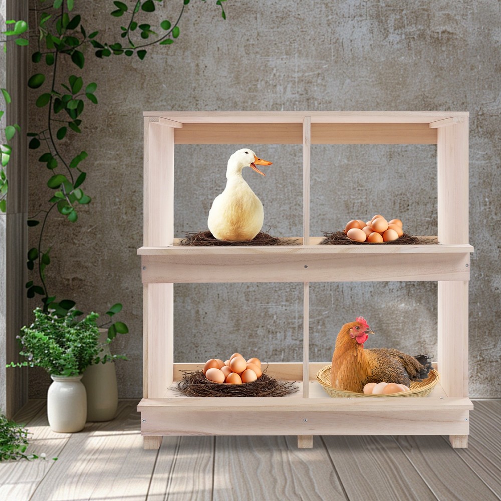 hicken Laying Boxes, 4 Hole Nesting Box for Chickens, 4 Compartment Nesting Box