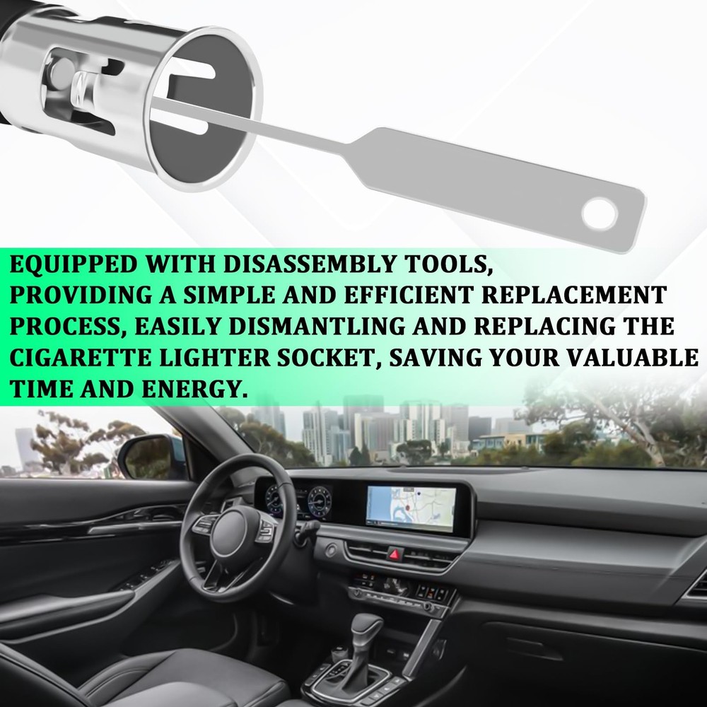 HHZL Cigarette Lighter Socket with Removal Tool, 12V Car black