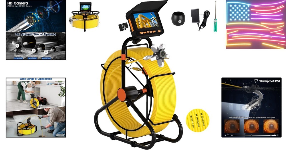 Pipe Inspection Camera 200FT Waterproof DVR