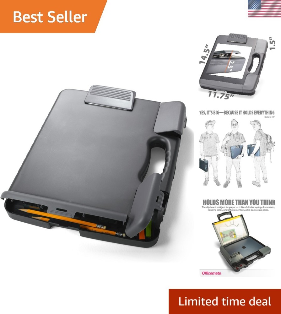 Lightweight Charcoal Clipboard Case for A4 Documents - Perfect for On-the-Go Use