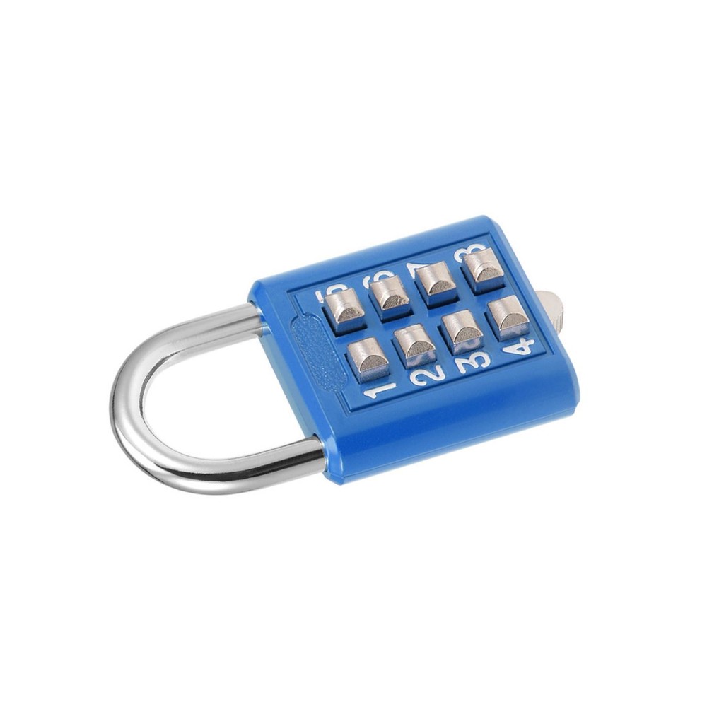 8-Digit Combination Padlock Push Button Lock for Locker Cabinet Blue